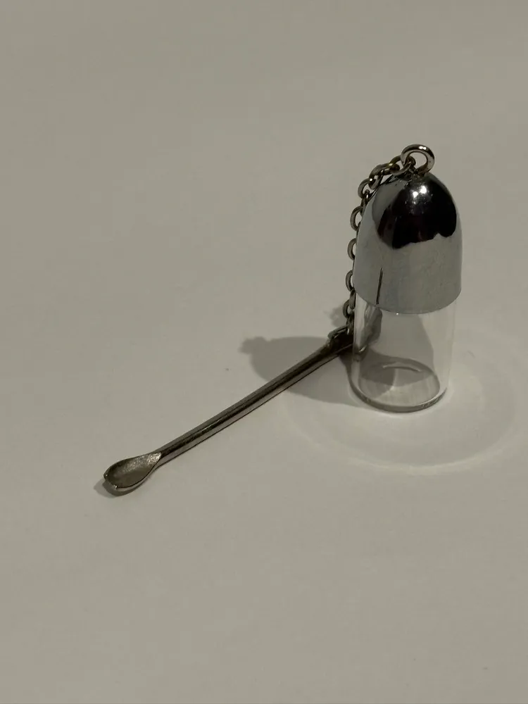 Silver Glass Dispenser with Spoon