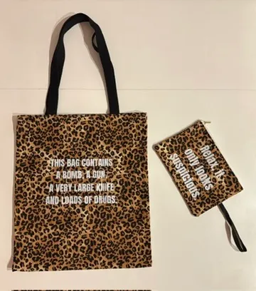 "This Bag Contains A Bomb" Tote – Leopard